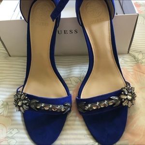 Blue guess heels